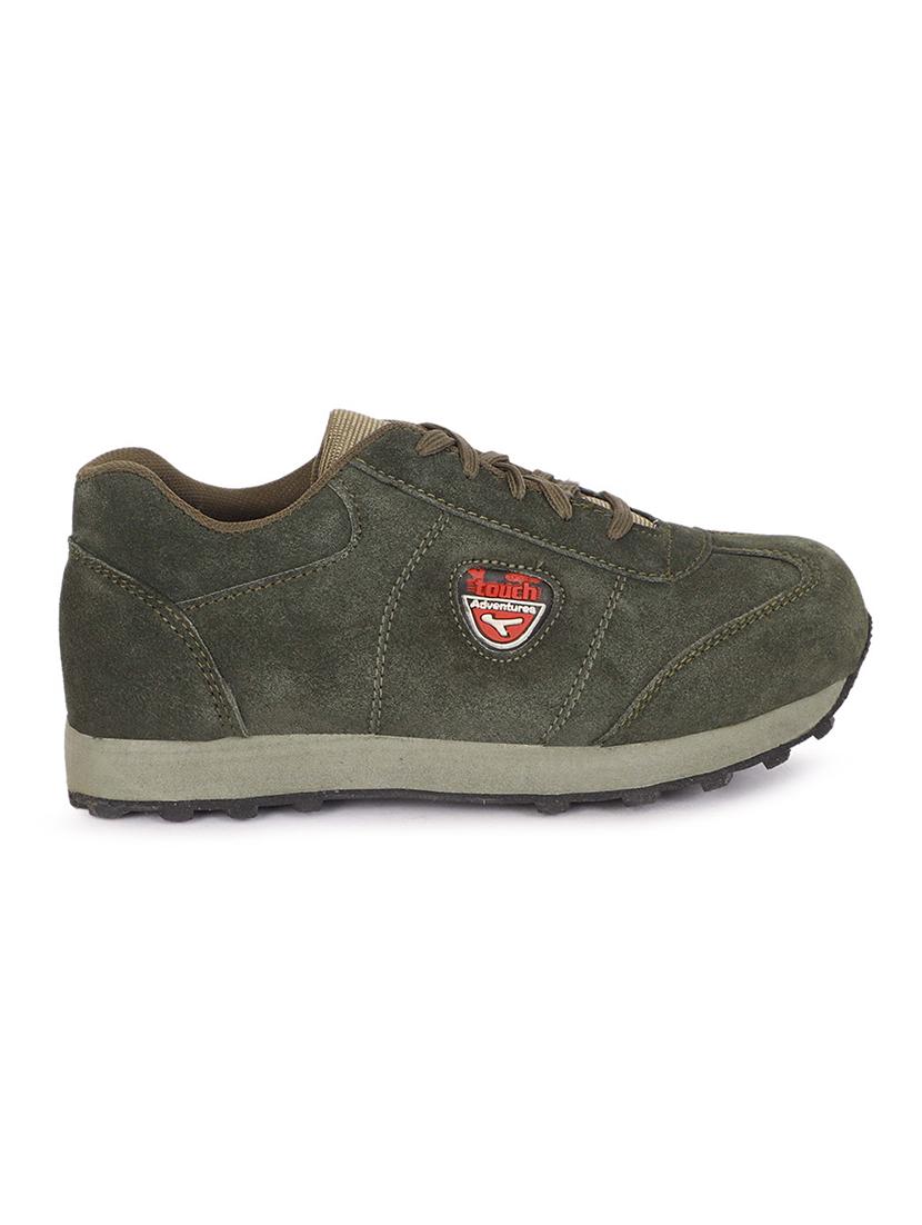 green pu lace up sneakers - 18413076 - Standard Image - 1