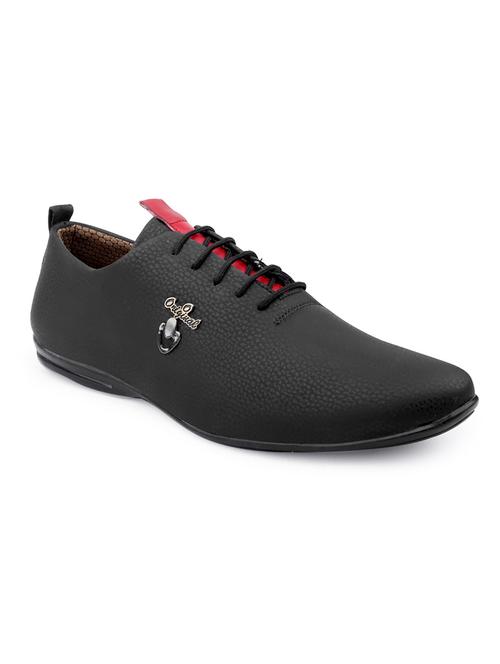 black pu lace up sneakers - 18413086 -  Standard Image - 0