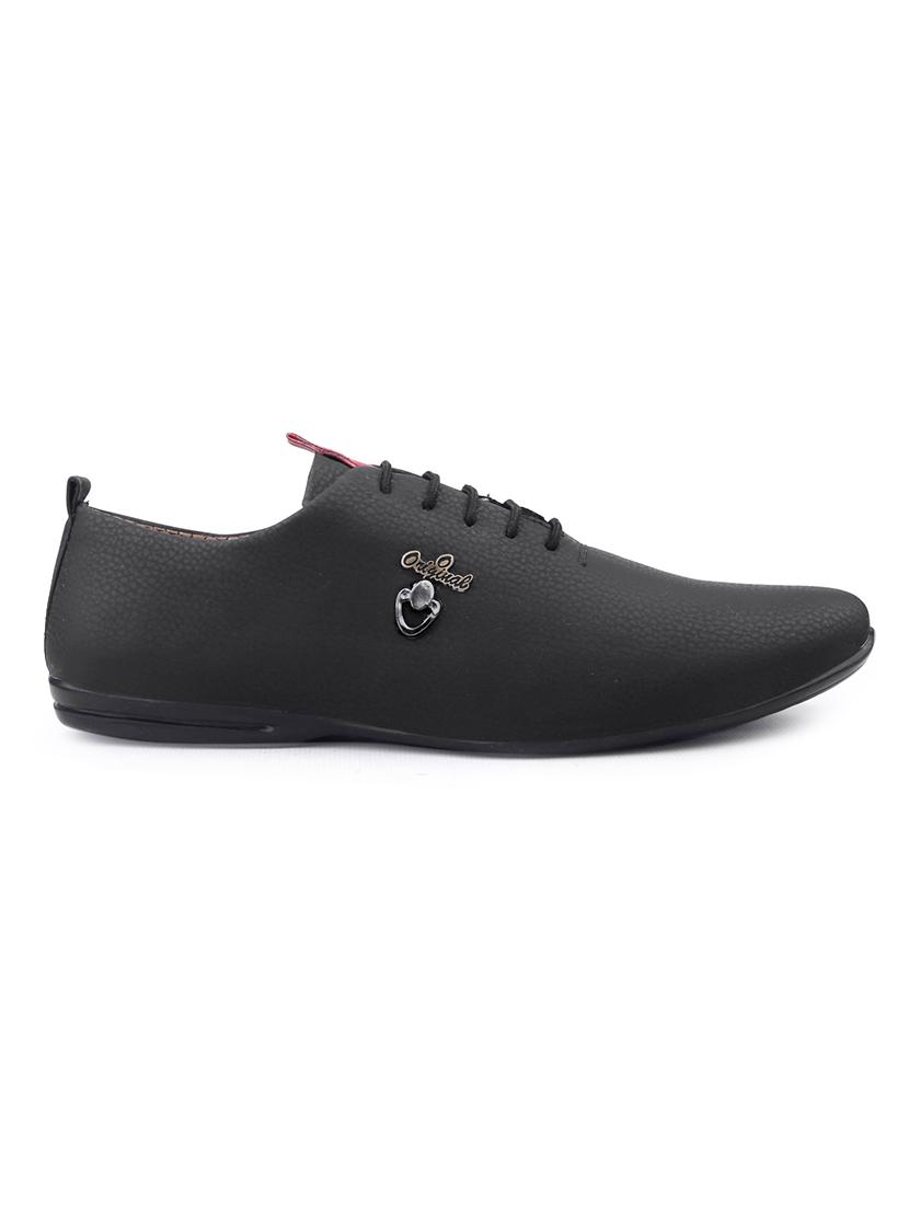 black pu lace up sneakers - 18413086 - Standard Image - 1