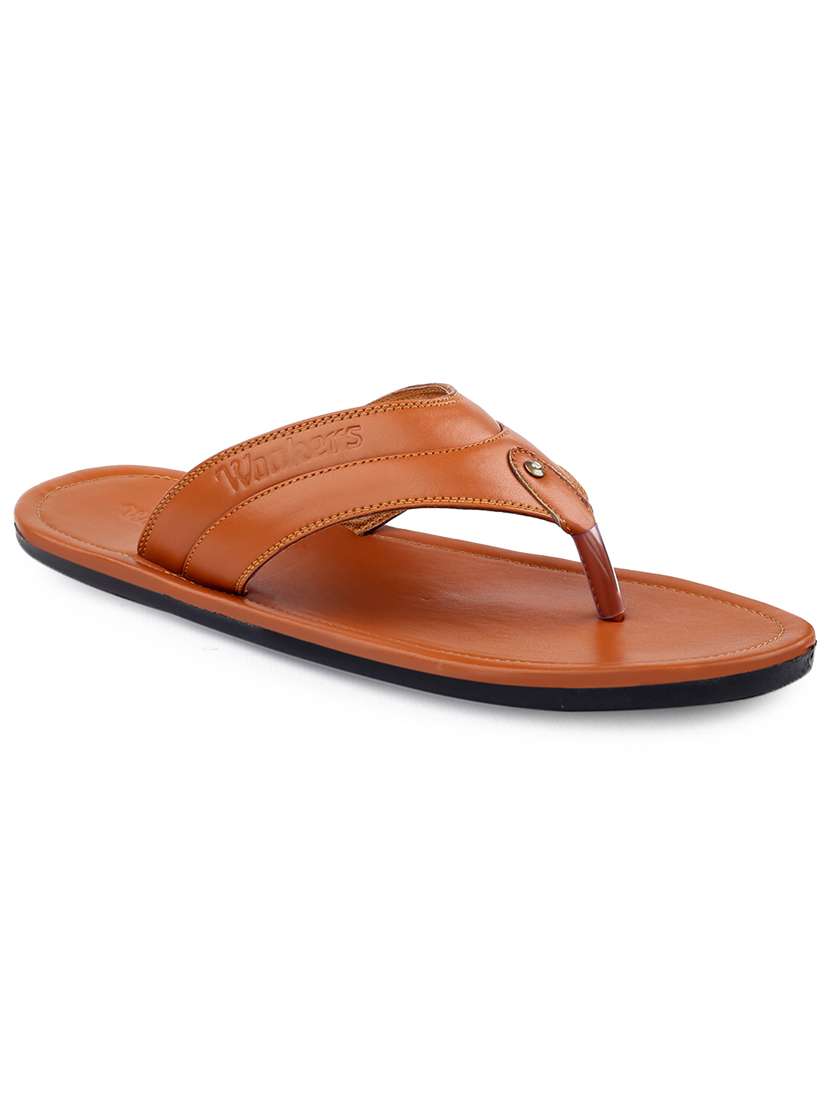 tan faux leather slip on flip flops