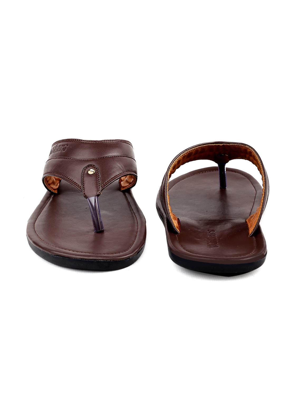 brown faux leather slip on flip flops - 18413122 - Standard Image - 4