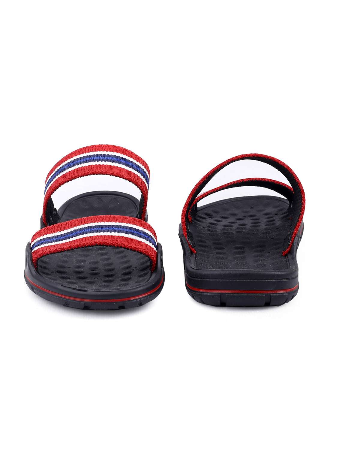 red faux leather slip on flip flops - 18413126 - Standard Image - 4