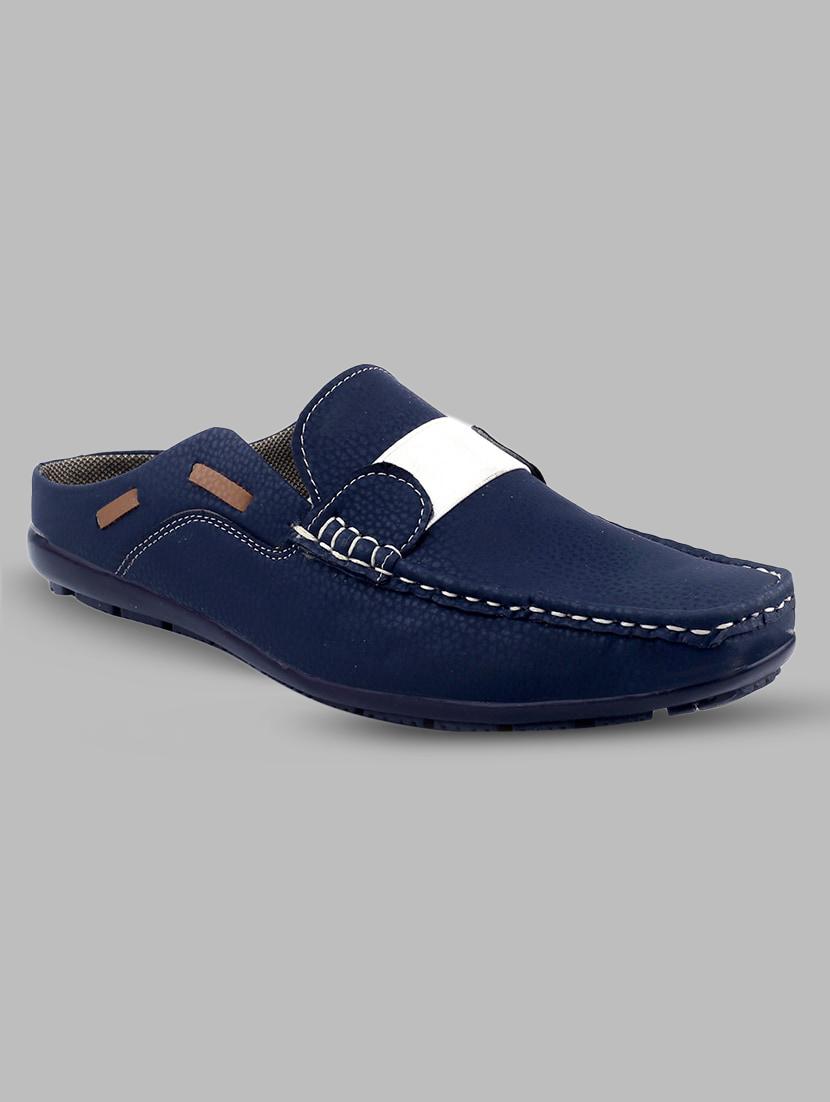 navy blue slip on loafers