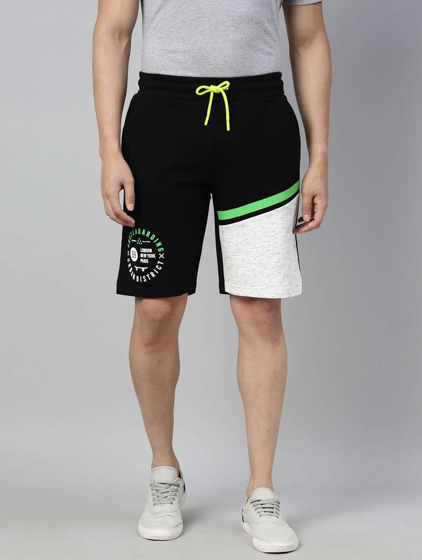black color-blocked short
