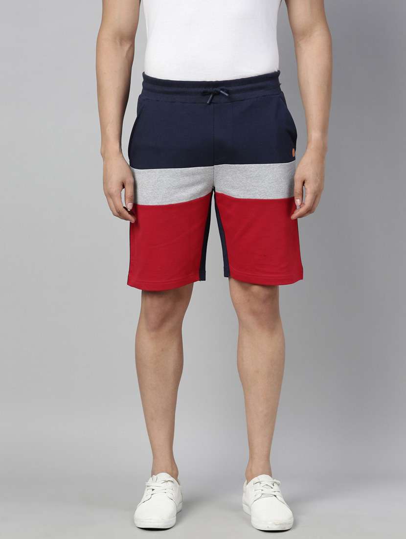 navy-blue color-blocked short