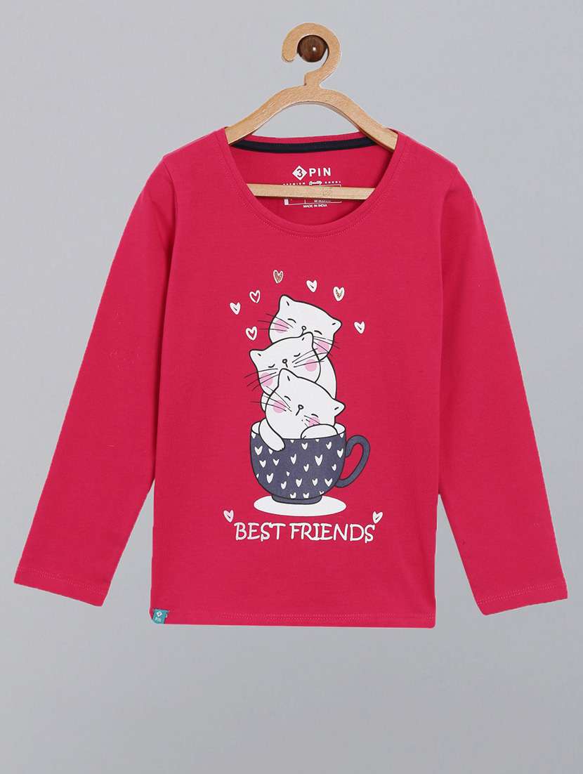 pink printed t-shirt