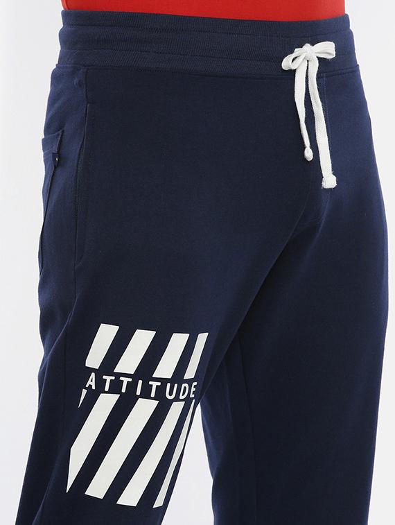 dark blue printed joggers track pant - 18414526 - Standard Image - 4
