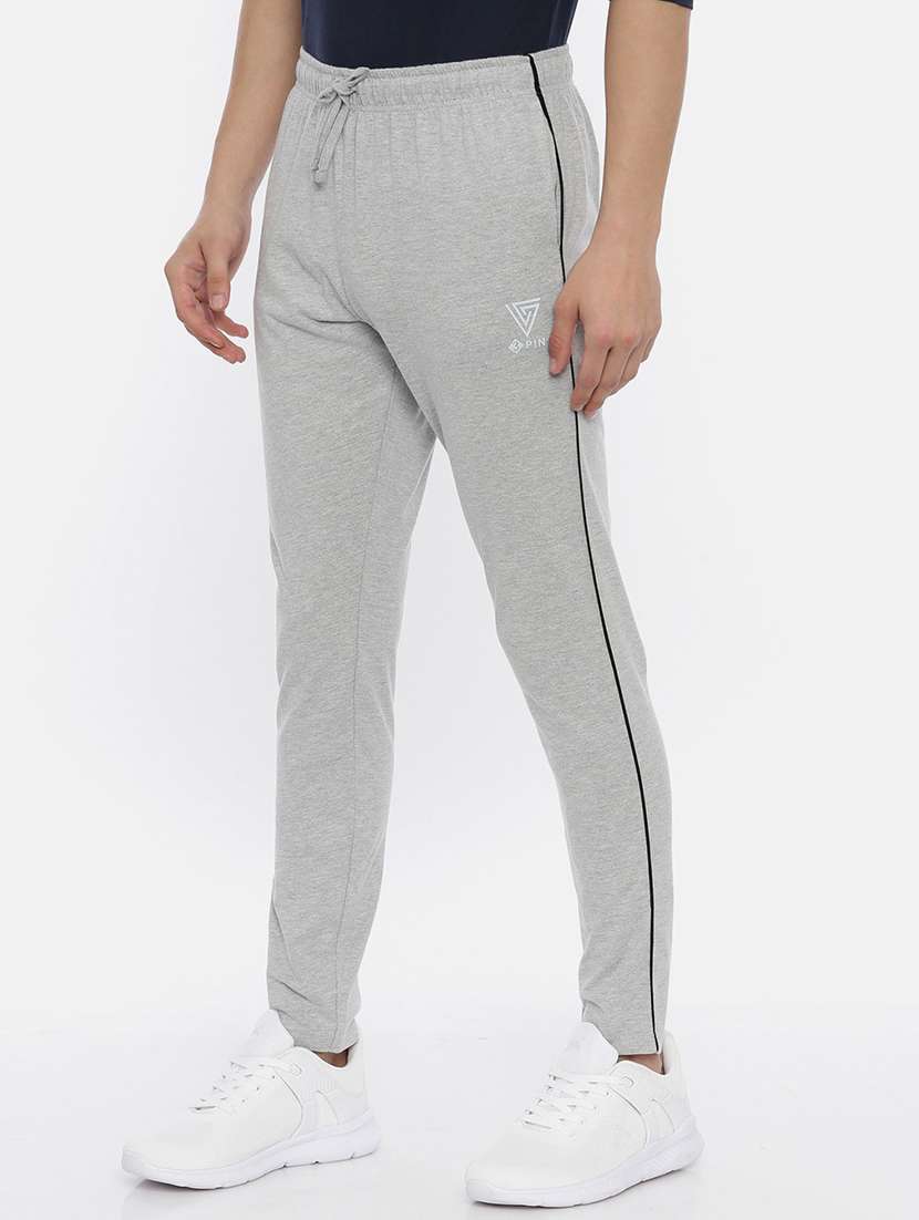 grey solid joggers track pant - 18414527 -  Standard Image - 1