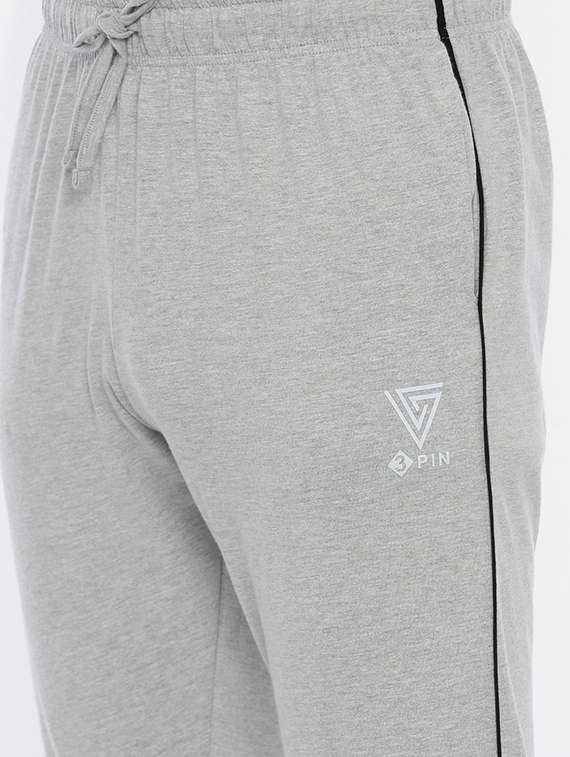 grey solid joggers track pant - 18414527 -  Standard Image - 4