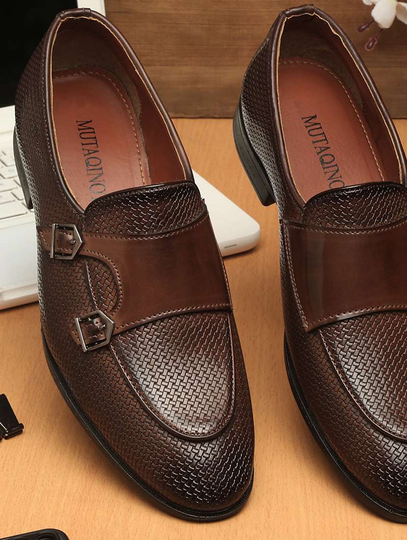 brown leather slip on loafers