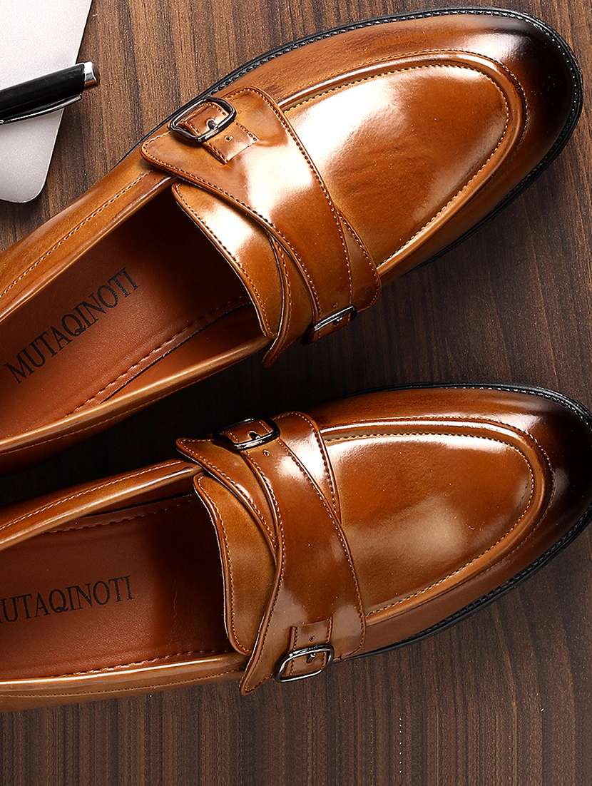 tan leather slip on loafers