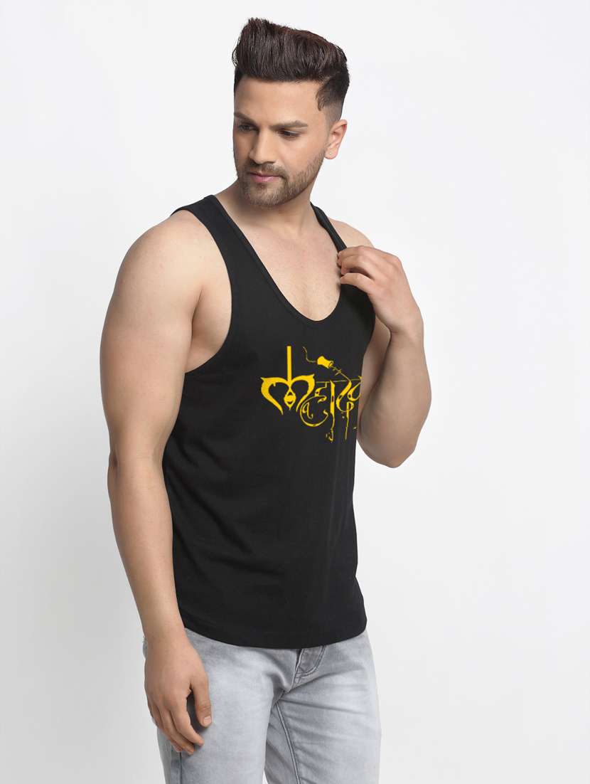 black chest-printed vest - 18415645 -  Standard Image - 1