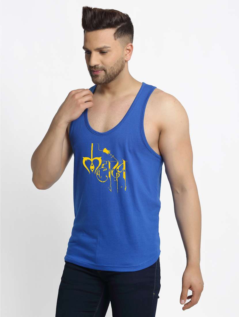 blue chest-printed vest - 18415655 -  Standard Image - 1