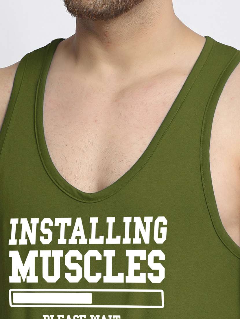olive chest-printed vest - 18415659 - Standard Image - 4