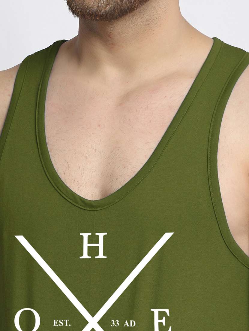 olive chest-printed vest - 18415663 - Standard Image - 4