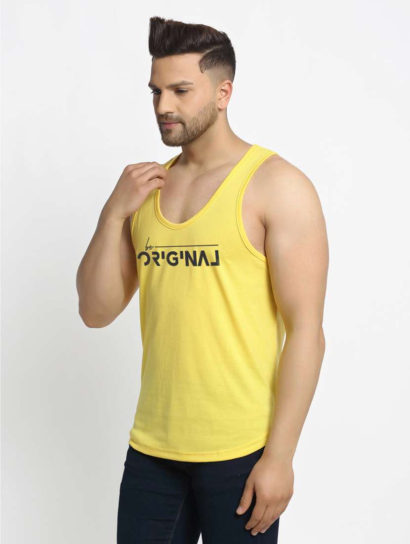 yellow chest-printed vest - 18415665 -  Standard Image - 1