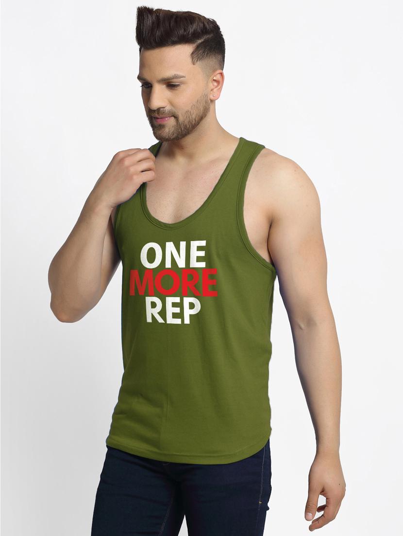 olive chest-printed vest - 18415682 -  Standard Image - 1
