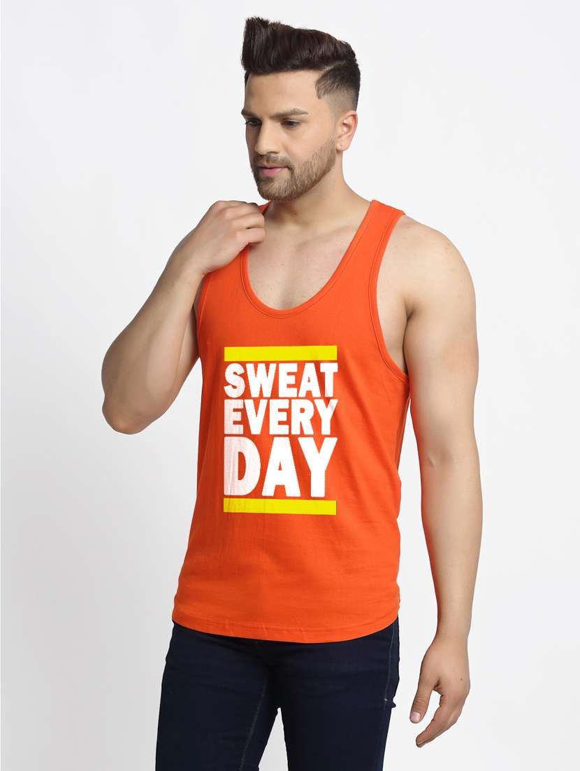 orange chest-printed vest - 18415695 -  Standard Image - 1