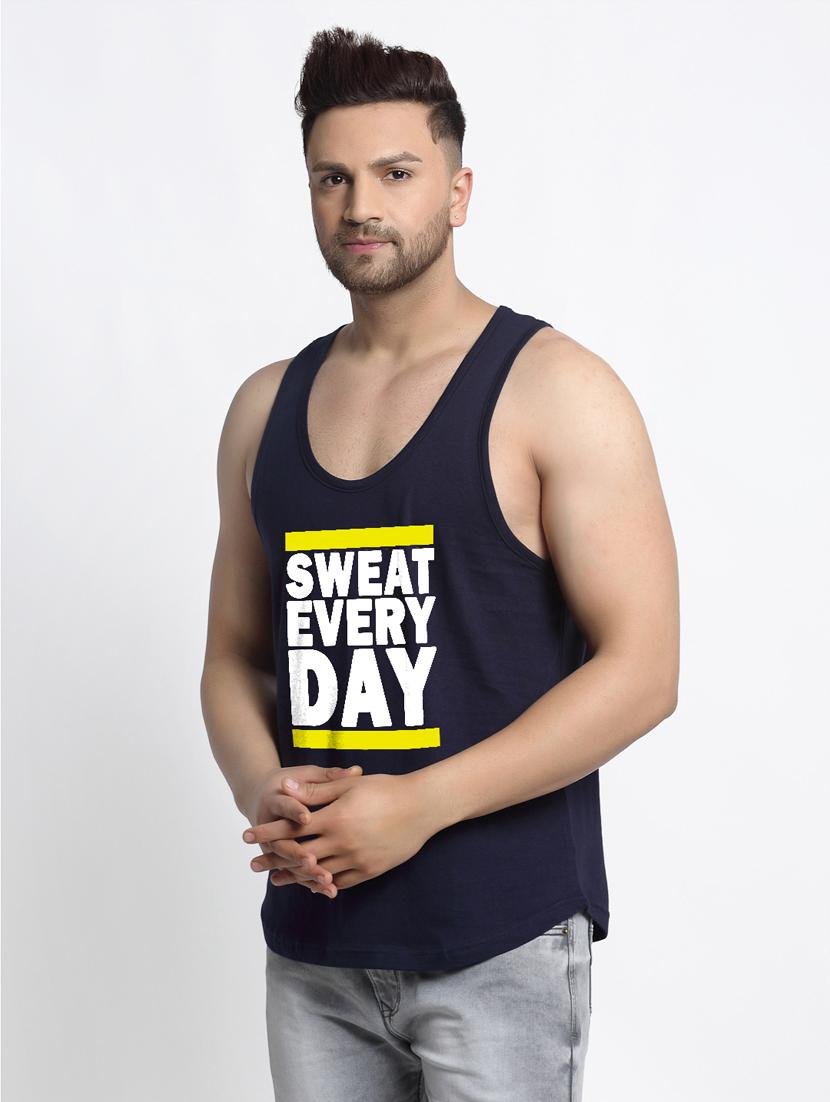 navy chest-printed vest - 18415701 - Standard Image - 1