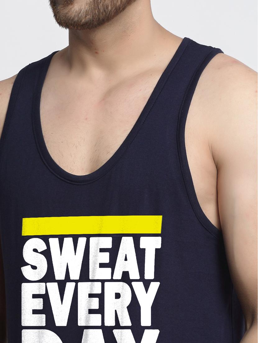 navy chest-printed vest - 18415701 - Standard Image - 4