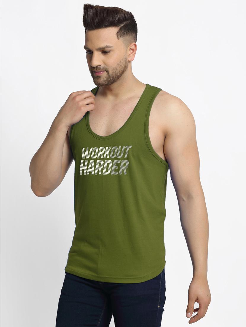 olive chest-printed vest - 18415705 -  Standard Image - 1