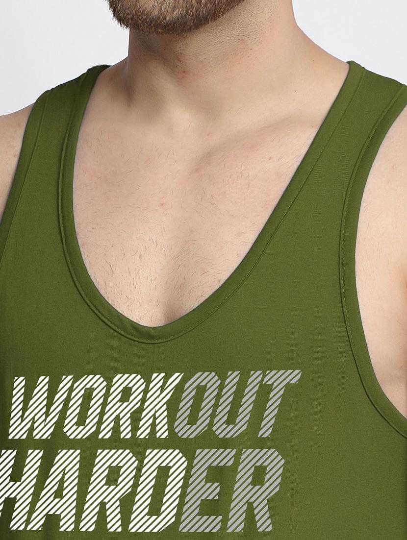 olive chest-printed vest - 18415705 - Standard Image - 4