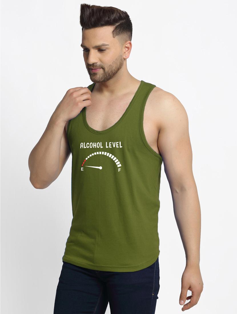 olive chest-printed vest - 18415711 - Standard Image - 1