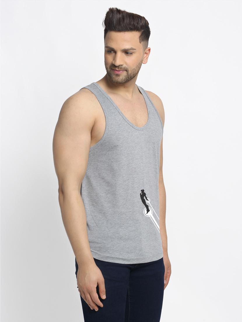 grey chest-printed vest - 18415713 -  Standard Image - 1