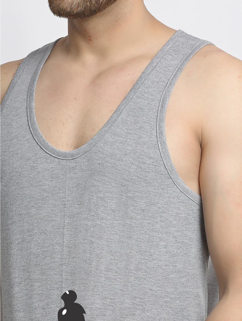 grey chest-printed vest - 18415713 - Standard Image - 4