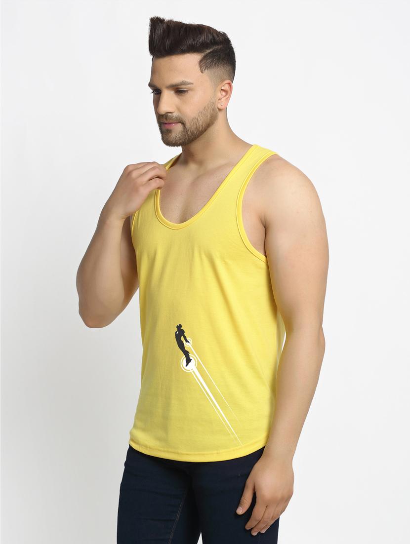 yellow chest-printed vest - 18415714 - Standard Image - 1