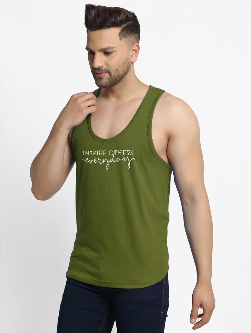 olive chest-printed vest - 18415724 - Standard Image - 1