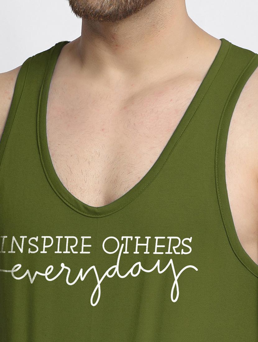 olive chest-printed vest - 18415724 - Standard Image - 4