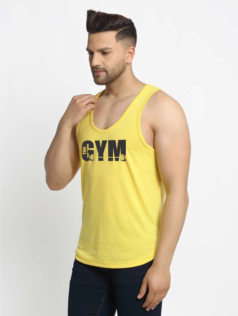 yellow chest-printed vest - 18415730 -  Standard Image - 1