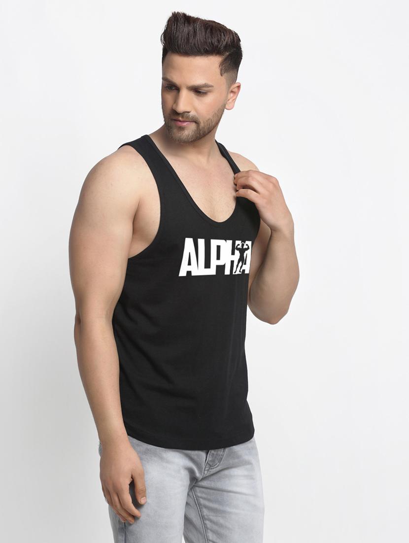 black chest-printed vest - 18415747 - Standard Image - 1