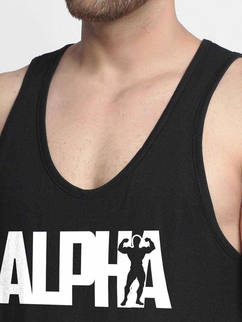 black chest-printed vest - 18415747 - Standard Image - 4