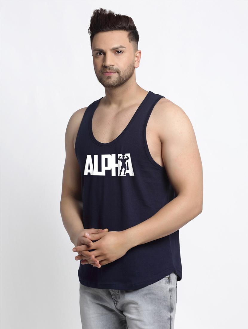 navy chest-printed vest - 18415750 -  Standard Image - 1
