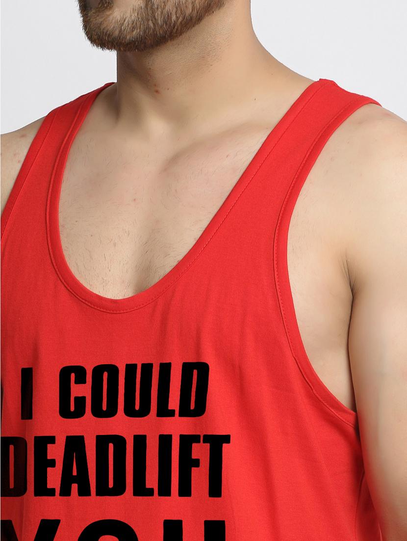 red chest-printed vest - 18415763 - Standard Image - 4
