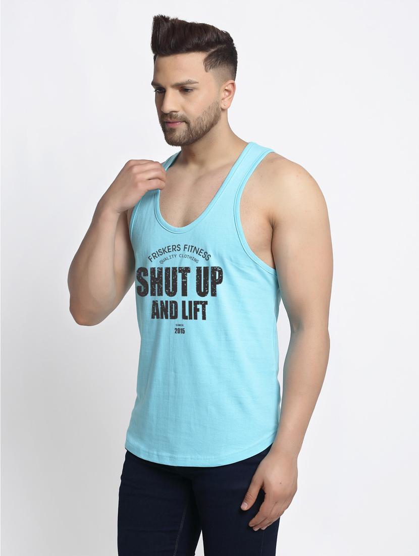 turquoise chest-printed vest - 18415767 - Standard Image - 1