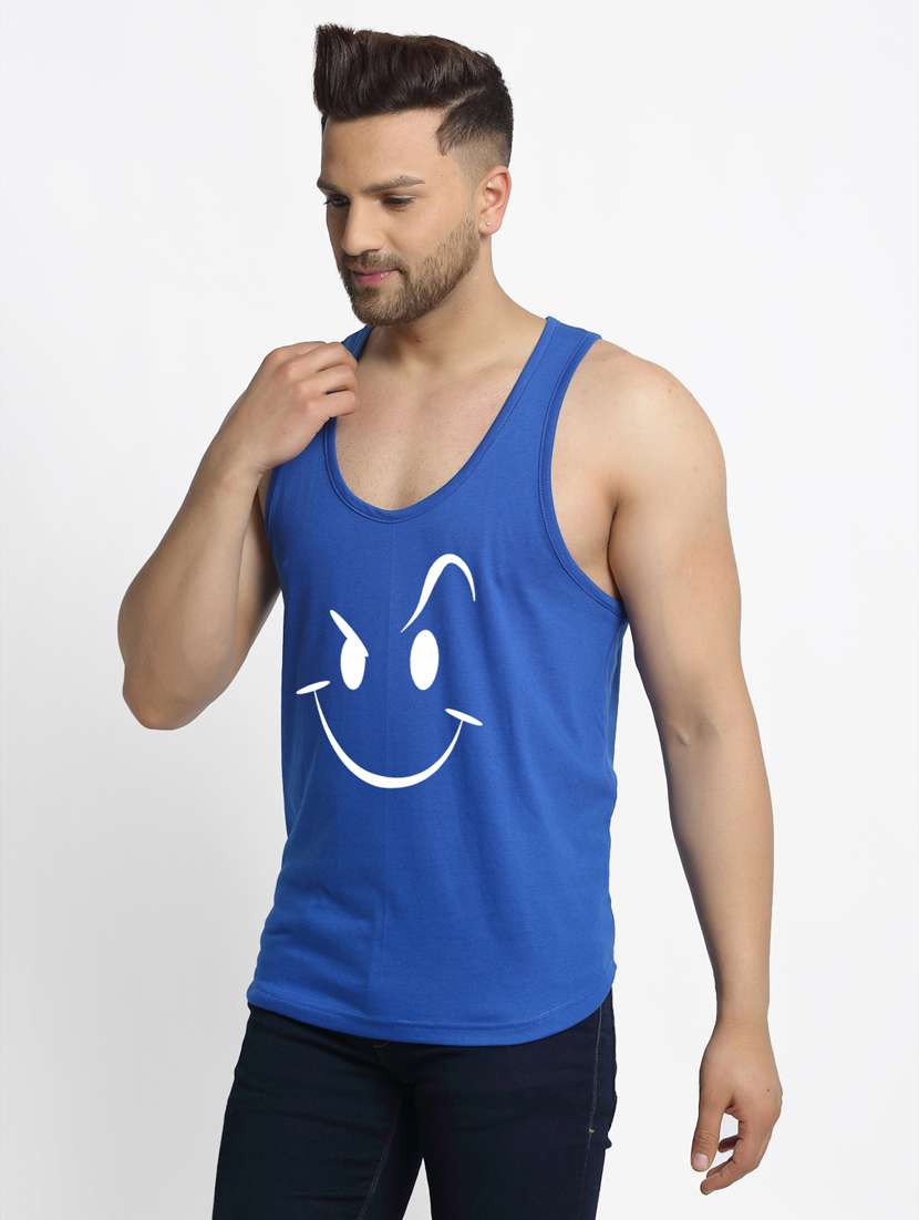 blue chest-printed vest - 18415782 - Standard Image - 1
