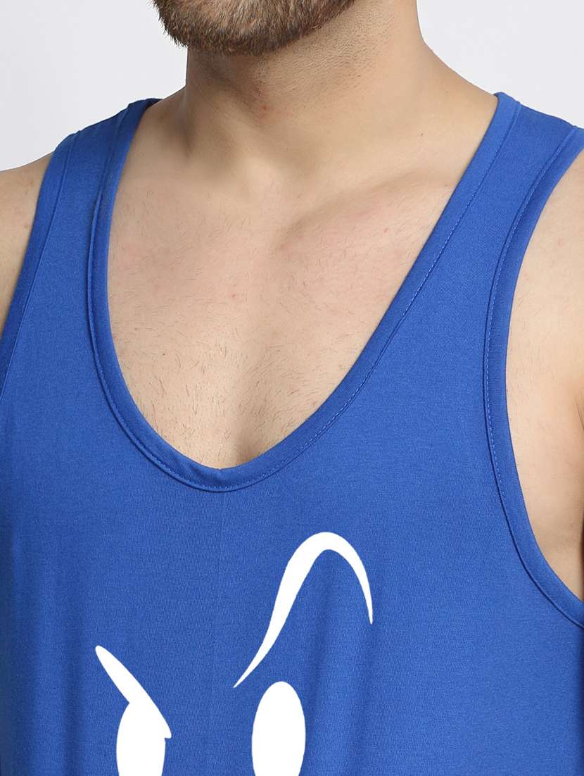 blue chest-printed vest - 18415782 - Standard Image - 4