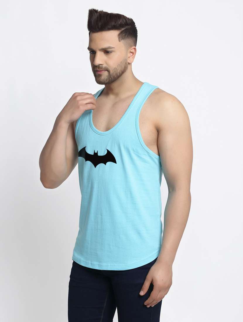 turquoise chest-printed vest - 18415787 -  Standard Image - 1