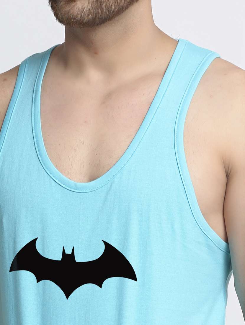 turquoise chest-printed vest - 18415787 -  Standard Image - 4