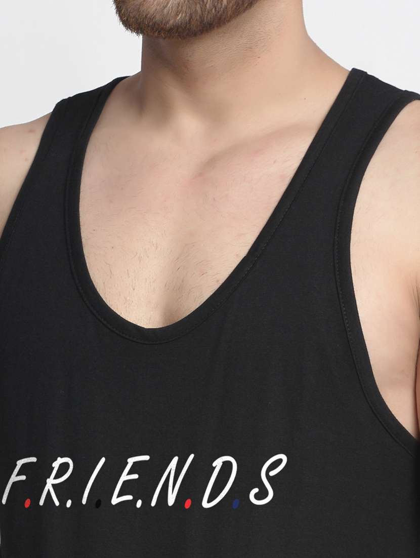 black chest-printed vest - 18415789 -  Standard Image - 4