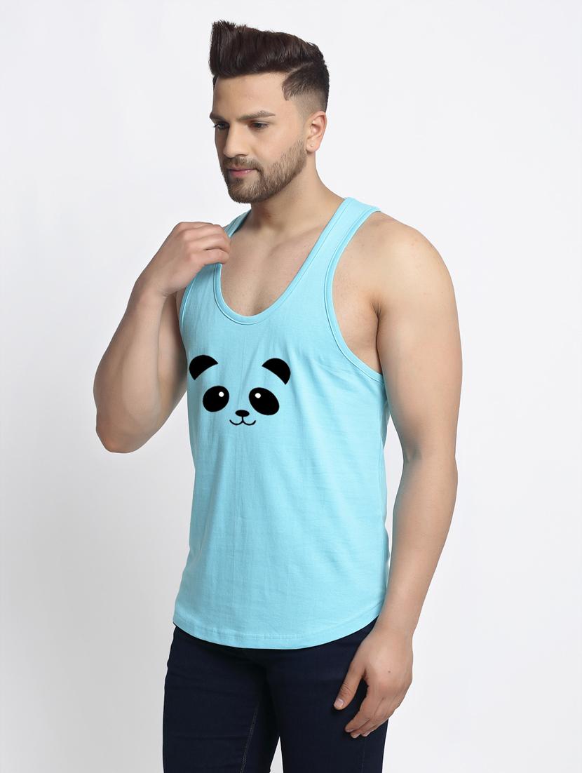 turquoise chest-printed vest - 18415796 - Standard Image - 1