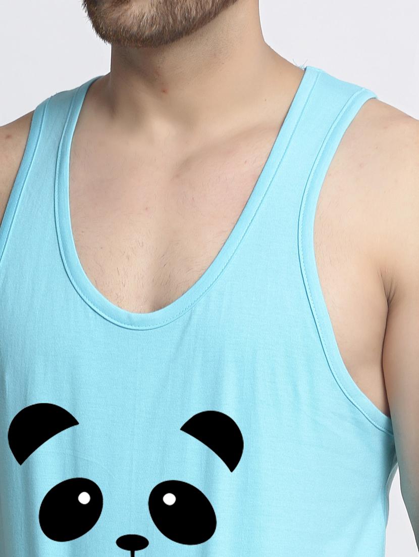 turquoise chest-printed vest - 18415796 - Standard Image - 4