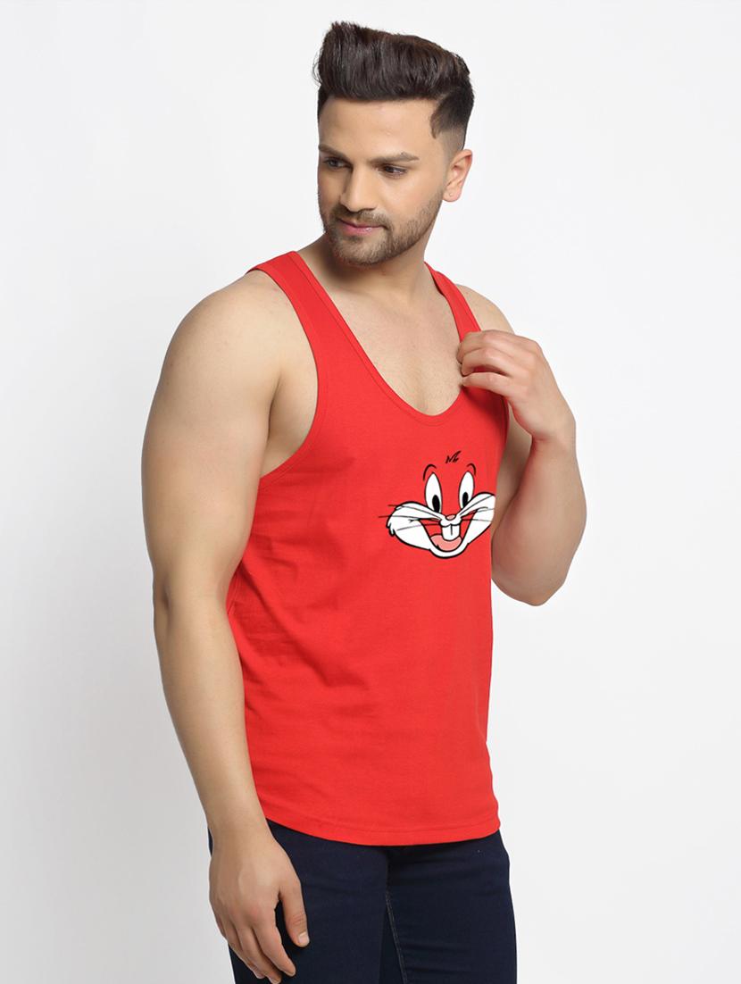 red chest-printed vest - 18415797 - Standard Image - 1