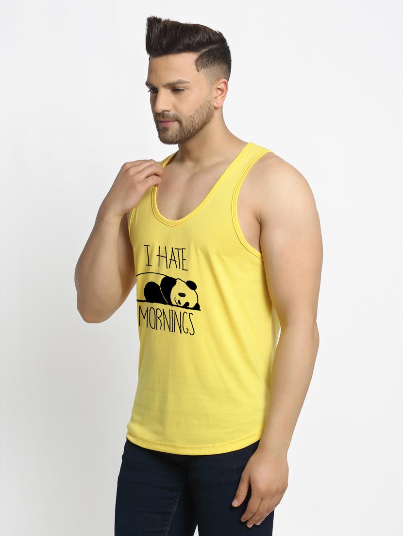 yellow chest-printed vest - 18415802 - Standard Image - 1