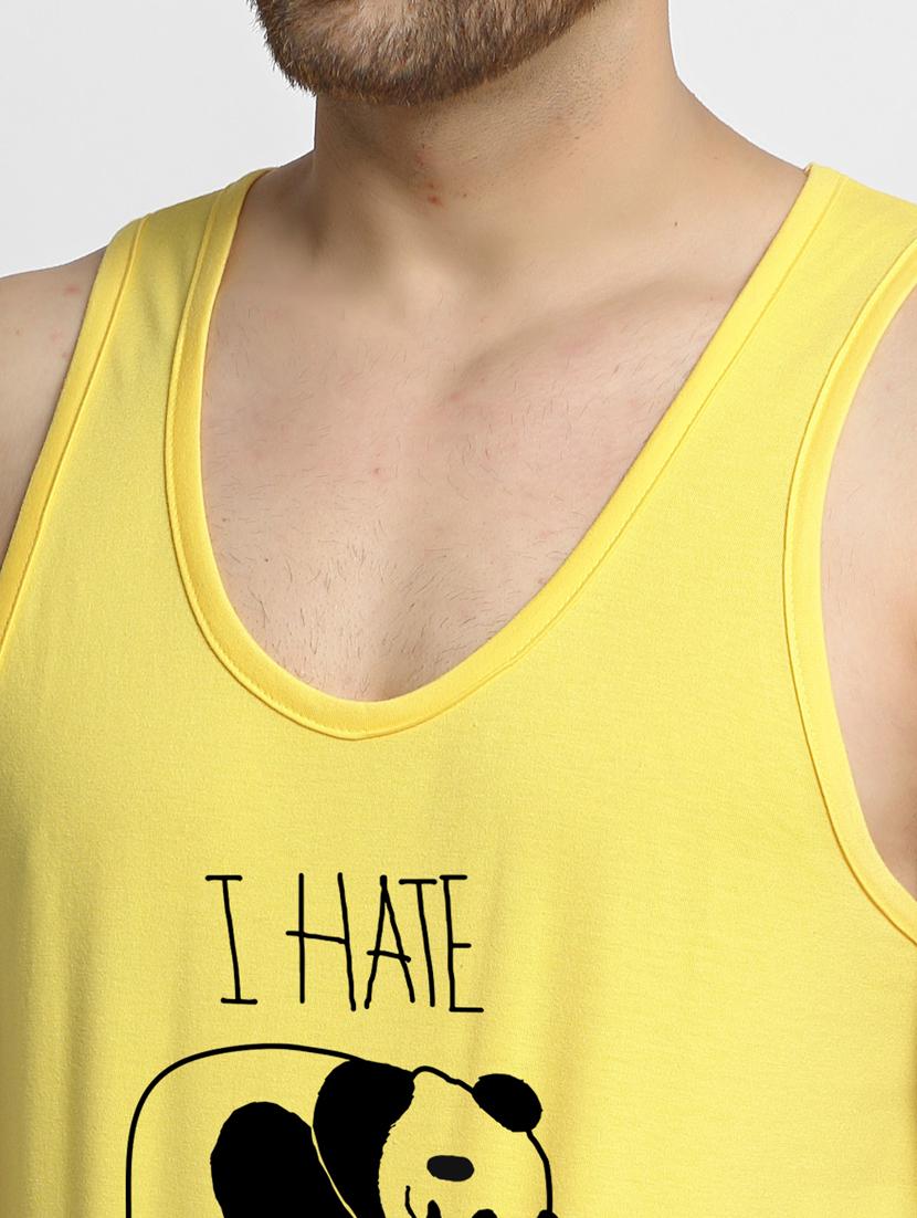yellow chest-printed vest - 18415802 - Standard Image - 4