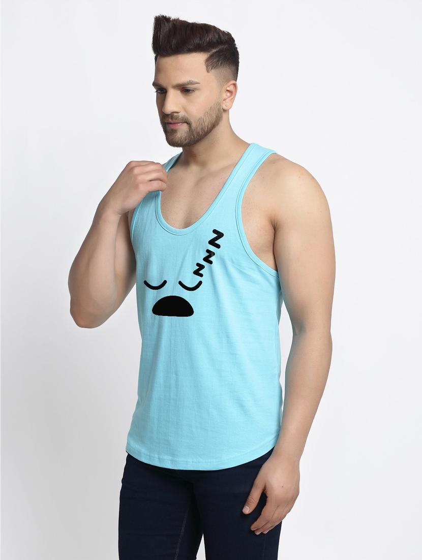 turquoise chest-printed vest - 18415822 - Standard Image - 1
