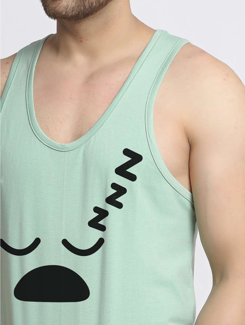 sea-green chest-printed vest - 18415824 - Standard Image - 4